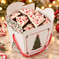 Holiday Tree Gift Box filled with peppermint bark (CT3)