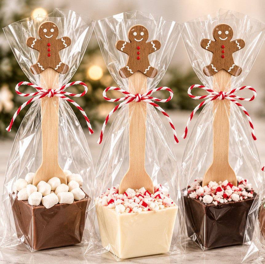 Hot cocoa spoons: milk, white and dark chocolate