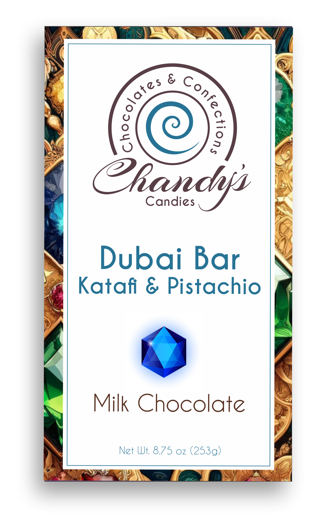 The Giant Dubai Bar, kataifi and pistachio in milk chocolate (BC6)