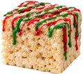 Holiday crispy rice treat drizzled with red and green chocolate (CT7)