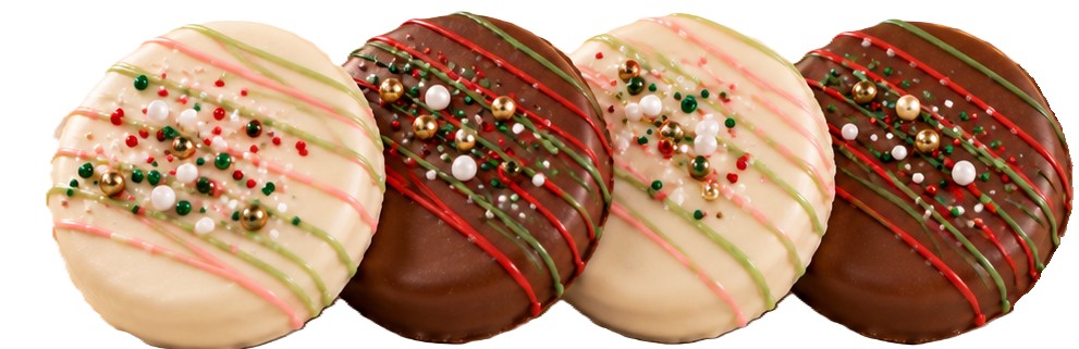 Milk and white chocolate-covered Oreos